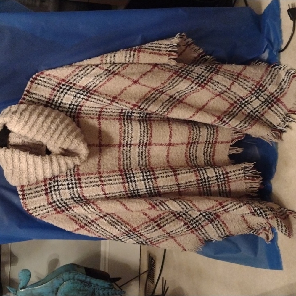 Cowl neck sweater shawl